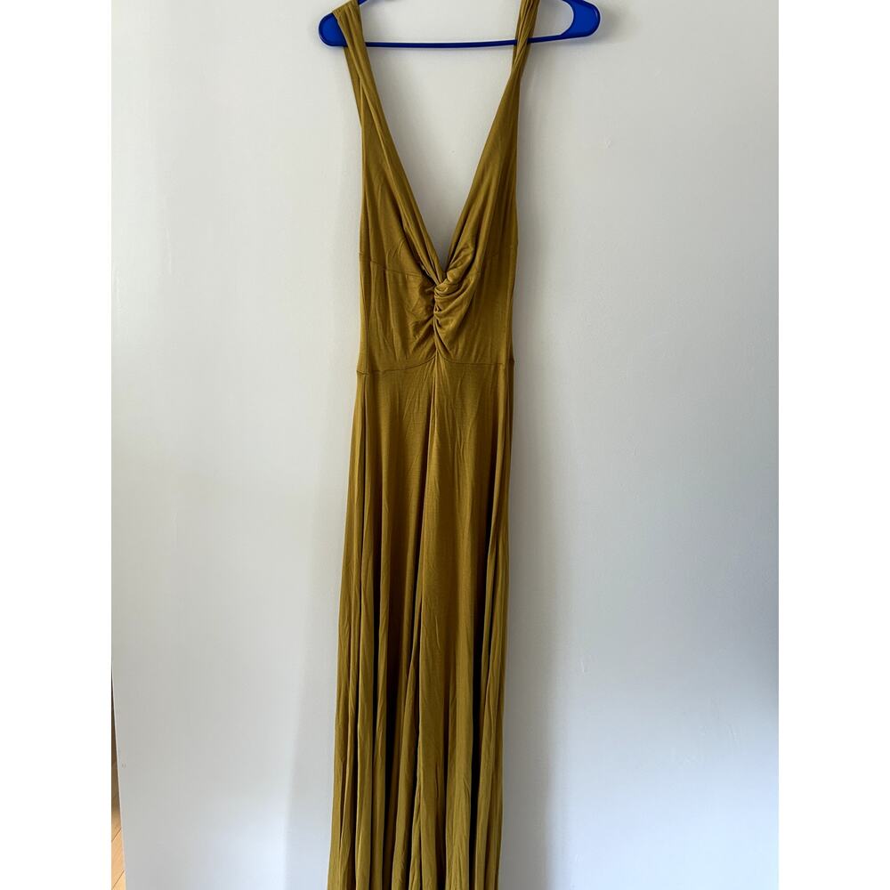 Free People Beach Harlow Gold One Piece Boho Wide Leg Jumpsuit NWT Size S - Picture 2 of 7